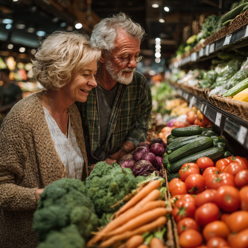 Літній чоловік насолоджується здоровою їжею